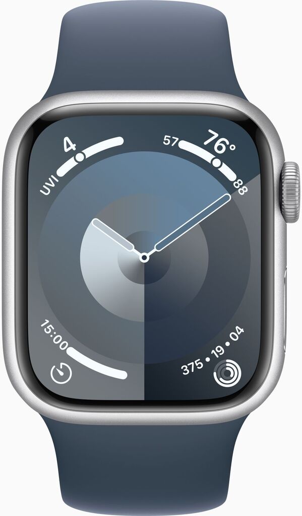 Смарт-часы Apple Watch Series 9 GPS 41mm Silver Aluminium Case with Storm Blue Sport Band - S/M, MR903QP/A
Смарт-часы Apple Watch Series 9 GPS 41mm Silver Aluminium Case with Storm Blue Sport Band - S/M, MR903QP/A