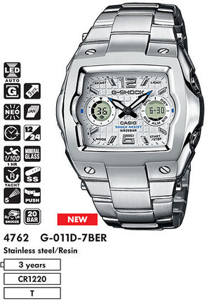 Часы Casio G-SHOCK Classic G-011D-6AER купить в интернет-магазине
