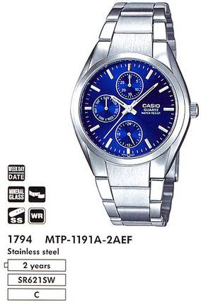 Годинник CASIO MTP-1191A-2AEF