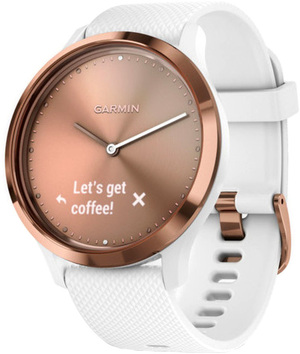 Смарт-годинник Garmin vivomove HR Sport Rose Gold Stainless Steel Bezel with White Case and Silicone Band (010-01850-22)