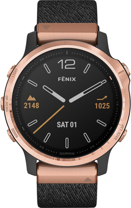 Смарт-часы Garmin fenix 6S Pro Sapphire Rose Gold with Heathered Black Nylon Band (010-02159-37)