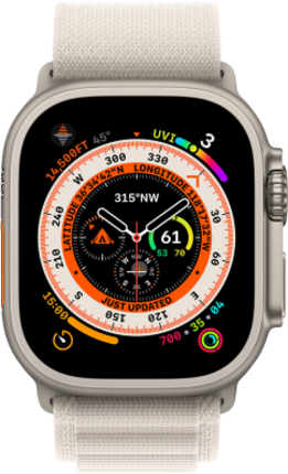 Смарт-годинник Apple Watch Ultra GPS + Cellular 49mm Titanium Case with Starlight Alpine Loop M (MQFR3UL/A)