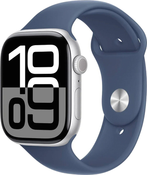 Смарт-часы Apple Watch Series 10 GPS 46mm Silver Aluminium Case with Denim Sport Band - M/L (MWWM3QH/A)